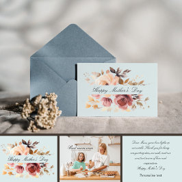 Boho aquarel gepersonaliseerde foto moederdag kaart