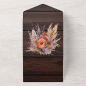 Boho Aquarel Pampasgras Bruiloft All In One Uitnodiging (Buitenkant)