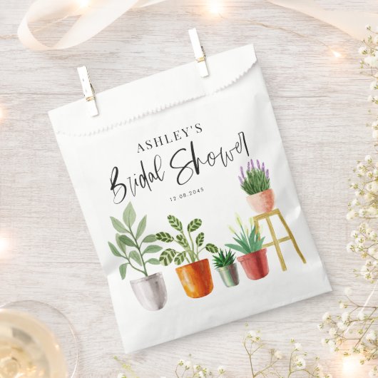 Boho Aquarel Pothuisplanten Bruidsdouche Bedankzakje (Geknipt)