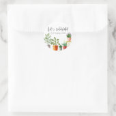 Boho Aquarel Pothuisplanten Bruidsdouche Ronde Sticker (Tas)