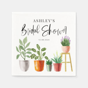 Boho Aquarel Pothuisplanten Bruidsdouche Servet
