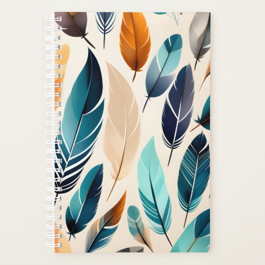 Boho aquarel veren 2024 planner (Voorkant)