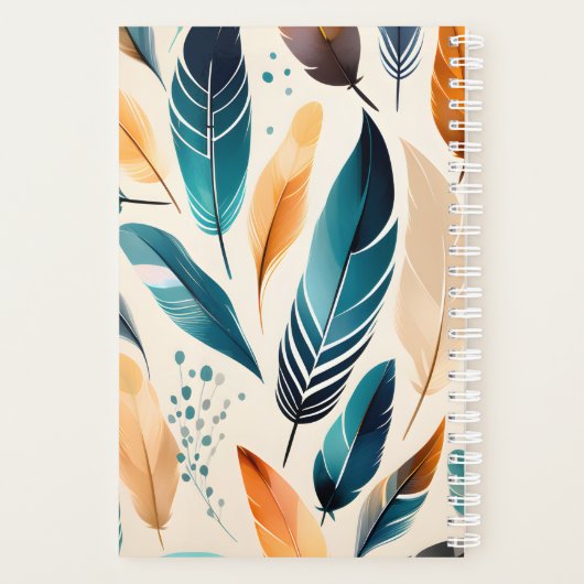 Boho aquarel veren 2024 planner (Achterkant)