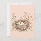 Boho Aquarel Vogel Nest Baby Borrel Kaart (Achterkant)
