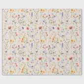 Boho aquarel wilde bloem cadeaupapier (Vlak)