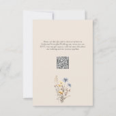 BOHO Aquarel Wilde Bloemen Elegante Beige Bruiloft RSVP Kaartje (Achterkant)