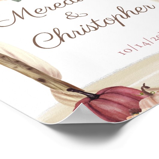 Boho Arbor Herfst Pumpkins Welcome Wedding Poster (Hoek)