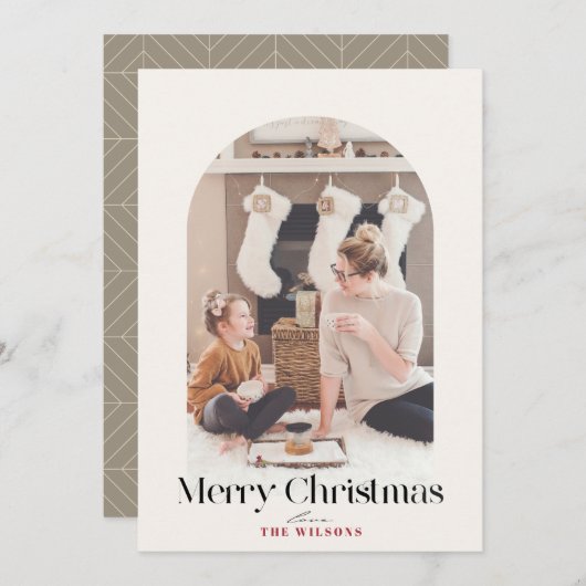 Boho Arch 4 Foto Kerstmis Feestdagenkaart (Voorkant / Achterkant)