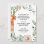 Boho Arch Aardse Bloemen Alles in één bruiloft Kaart (Achterkant)