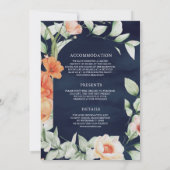 Boho Arch Aardse Bloemen Alles in Een Marine Huwel Kaart (Achterkant)