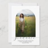 Boho Arch Afstuderen Invitation 2 foto's Wit Kaart (Voorkant)