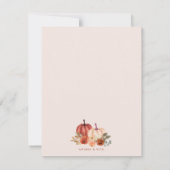 Boho Arch Autumn Pumpkin Floral Terracotta Save The Date (Achterkant)