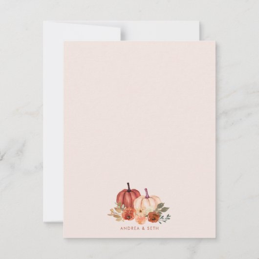 Boho Arch Autumn Pumpkin Floral Terracotta Save The Date (Achterkant)