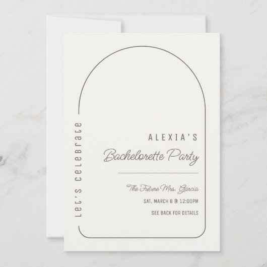 Boho Arch Bachelorette Party Uitnodigingsroute Kaart (Voorkant)