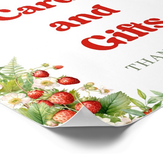 Boho Arch Berry Sweet Aardbei kaarten en geschenke Poster (Hoek)