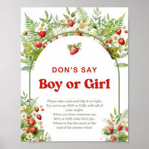 Boho Arch Berry Sweet Don't Say JONGEN of MEISJE s Poster