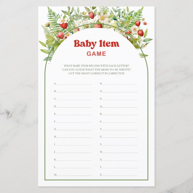 Boho Arch Berry Sweet Strawberry Baby Item spel (Voorkant)