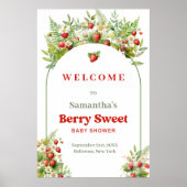 Boho Arch Berry Sweet Wild Aardbei Roze Welkom Poster (Voorkant)