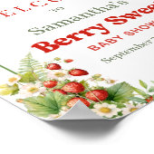 Boho Arch Berry Sweet Wild Strawberry Roze welkom Poster (Hoek)