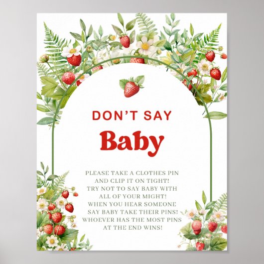 Boho Arch Berry Sweet zeg niet baby spel teken Poster (Voorkant)