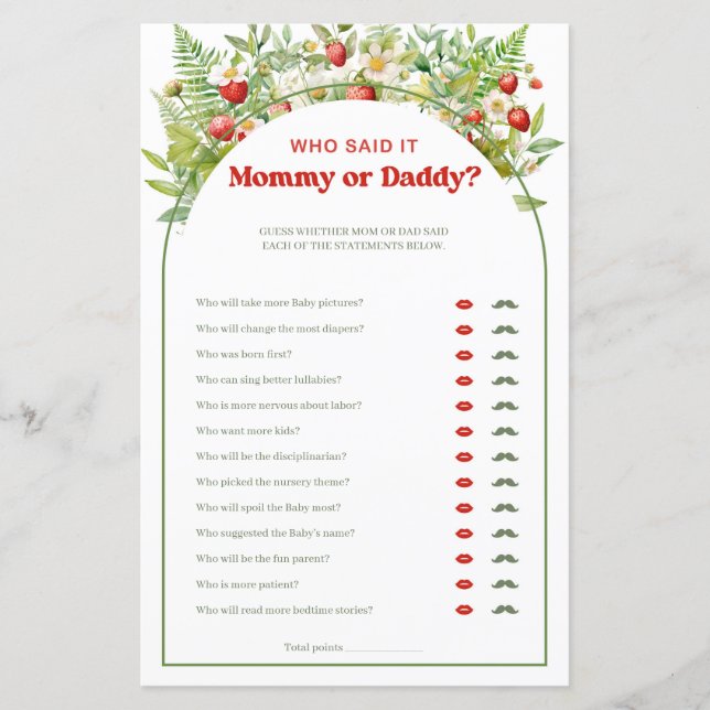 Boho Arch Berry Zoete Aardbei Mama of Papa (Voorkant)