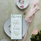 Boho Arch Bleek Blue Foliage Wedding Menu