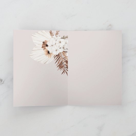 Boho Arch Bloemen Vrijgezellenfeest Bedankkaart (Binnen)