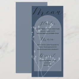Boho Arch Blue Foliage Wedding Menu