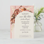 BOHO Arch BOHO Herfst Floral Blush Pampas Grass Save The Date (Staand voorkant)