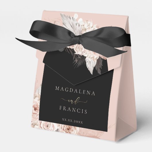 Boho arch bruiloft bedankdoosjes (Voorkant Zijde)