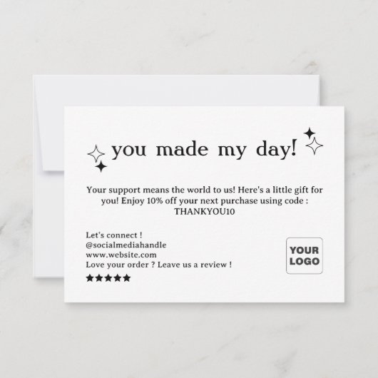 Boho Arch Business bedankkaart (Achterkant)