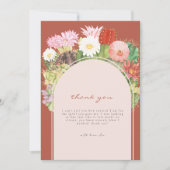 Boho Arch Cactus Blooming Desert Baby shower Bedankkaart (Voorkant)