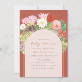 Boho Arch Cactus Blooming Desert Baby shower Kaart (Voorkant)