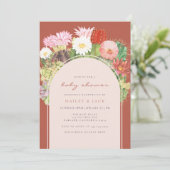 Boho Arch Cactus Blooming Desert Baby shower Kaart (Staand voorkant)