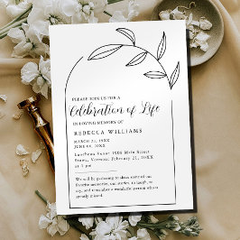 Boho Arch Celebration of Life Invitation Kaart