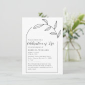 Boho Arch Celebration of Life Invitation Kaart (Staand voorkant)