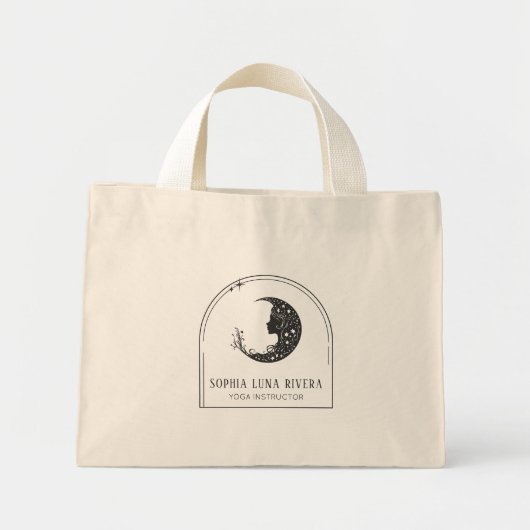 Boho Arch Celestial Crescent Moon Goddess  Tote Bag (Voorkant)