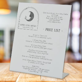 Boho Arch Celestial Crescent Moon Price List Reclamebord Met Voetstuk