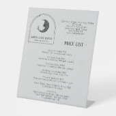 Boho Arch Celestial Crescent Moon Price List Reclamebord Met Voetstuk (Voorkant)