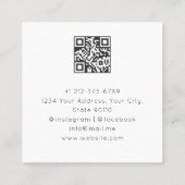 Boho Arch Celestial Crescent Moon QR-code Vierkante Visitekaartje (Achterkant)