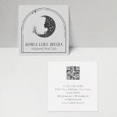 Boho Arch Celestial Crescent Moon QR-code Vierkante Visitekaartje