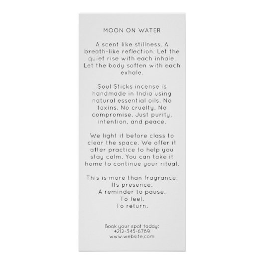 Boho Arch Celestial Crescent Moon Yoga Instructeur Reclamekaart (Achterkant)