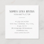 Boho Arch Celestial Crescent Moon Yoga Instructeur Vierkante Visitekaartje (Achterkant)