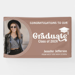 Boho Arch Chic Afstuderen aardtoon decor Spandoek