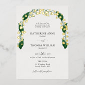 Boho Arch Chique Waterverf Lily Valley Bruiloft Go Folie Uitnodiging (Voorkant)