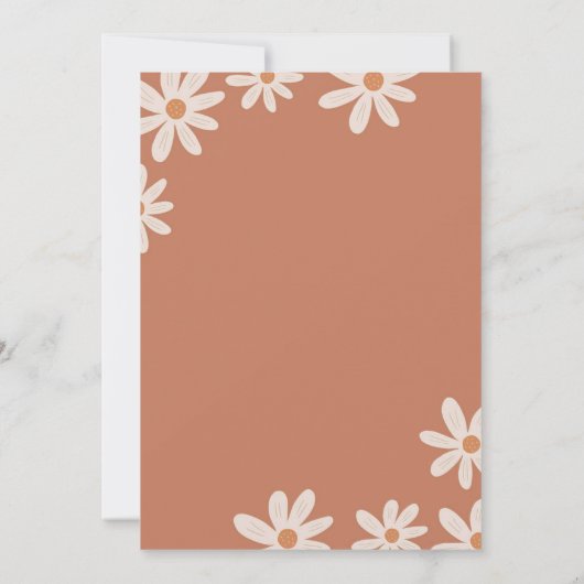 Boho Arch Daisy Wild Een Eerste Verjaardag Kaart (Achterkant)