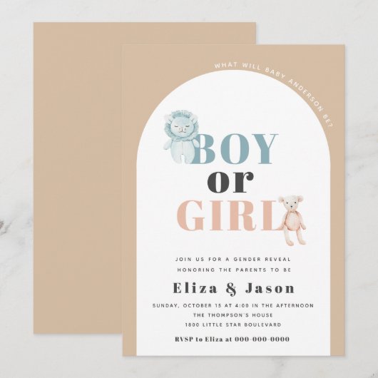 Boho Arch Desert Boy of Girl Gender onthulling  Kaart (Voorkant / Achterkant)