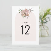 Boho Arch Dusty Orchid Floral Wedding Table Number (Staand voorkant)