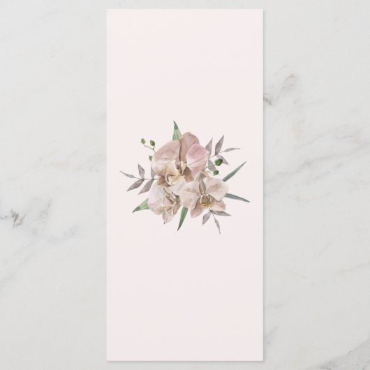 Boho Arch Dusty Orchids Floral Wedding Menu (Achterkant)