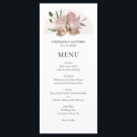 Boho Arch Dusty Orchids Floral Wedding Menu<br><div class="desc">Deze trouwmenu's zijn voorzien van een boho boogvormig ontwerp met waterverf stoffige orchideeën en bladeren. Pas de tekst aan met uw namen en menu. Er zijn ook overeenkomende producten beschikbaar.</div>